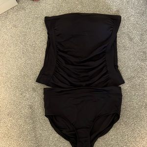 Lands End strapless tankini size 12. Black.